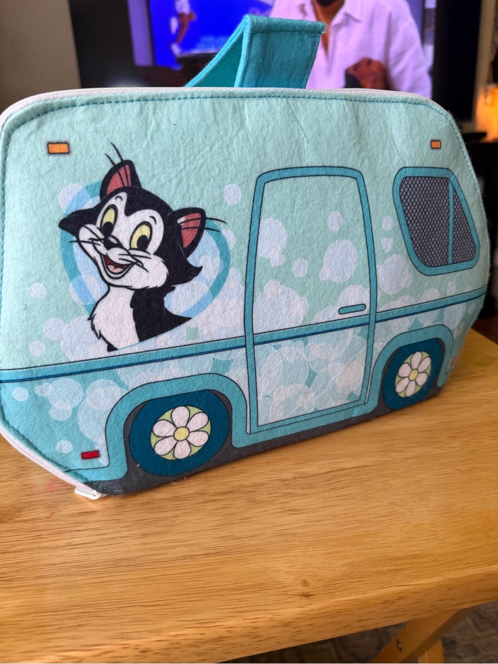 Disney Kids Turquoise Camper Bag with Black & White Cat Graphic